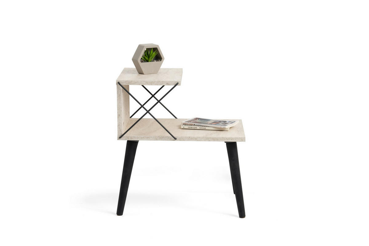 NACHTTISCH cross beige - Beige, Holz (40/55/50cm) - Habitat Garten
