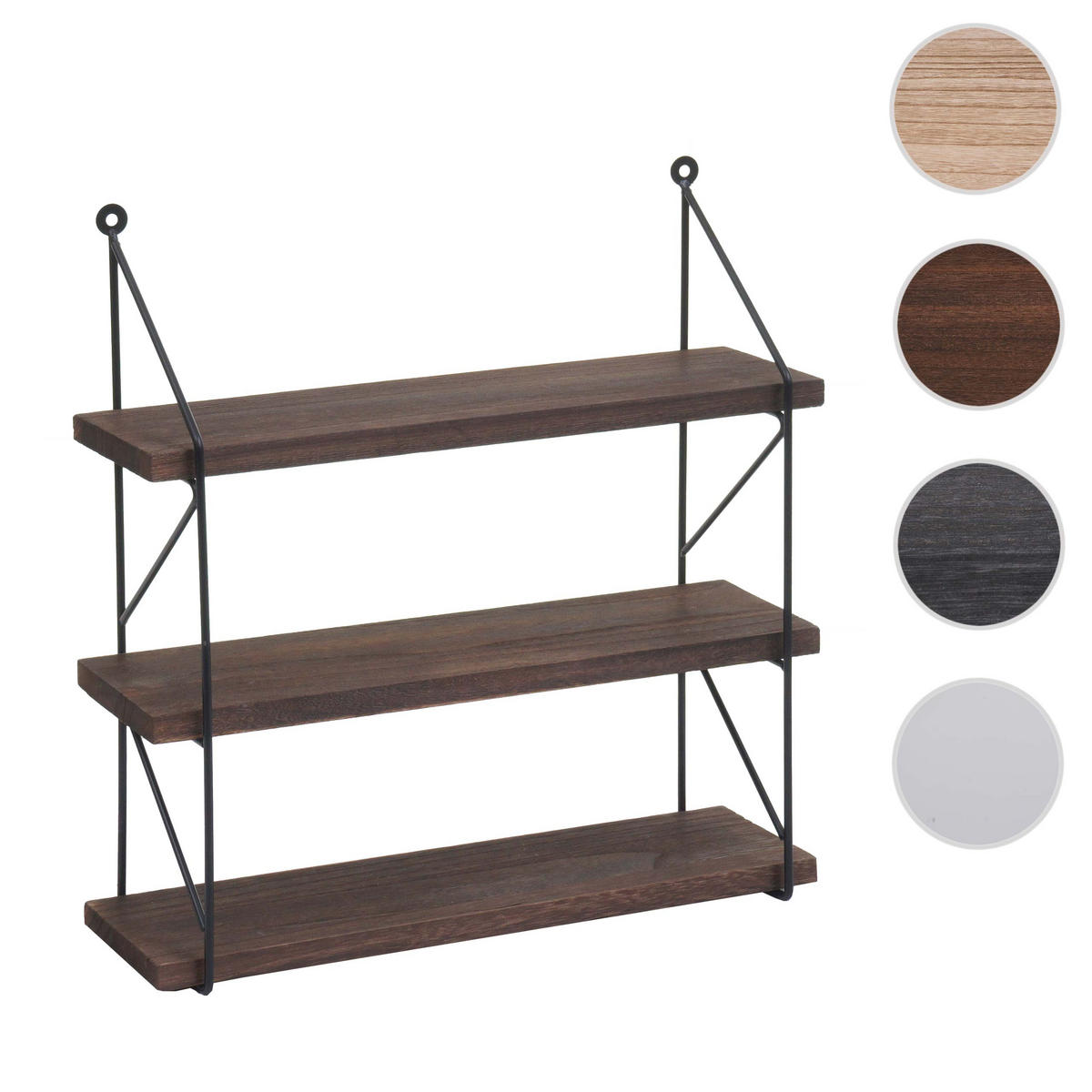 WANDREGAL Dunkelbraun - Dunkelbraun, Holz (40/40/13cm) - MCW