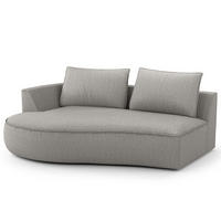 OTTOMANE - modular - Hellgrau/Schwarz, Kunststoff/Textil (196/82/146cm) - home24