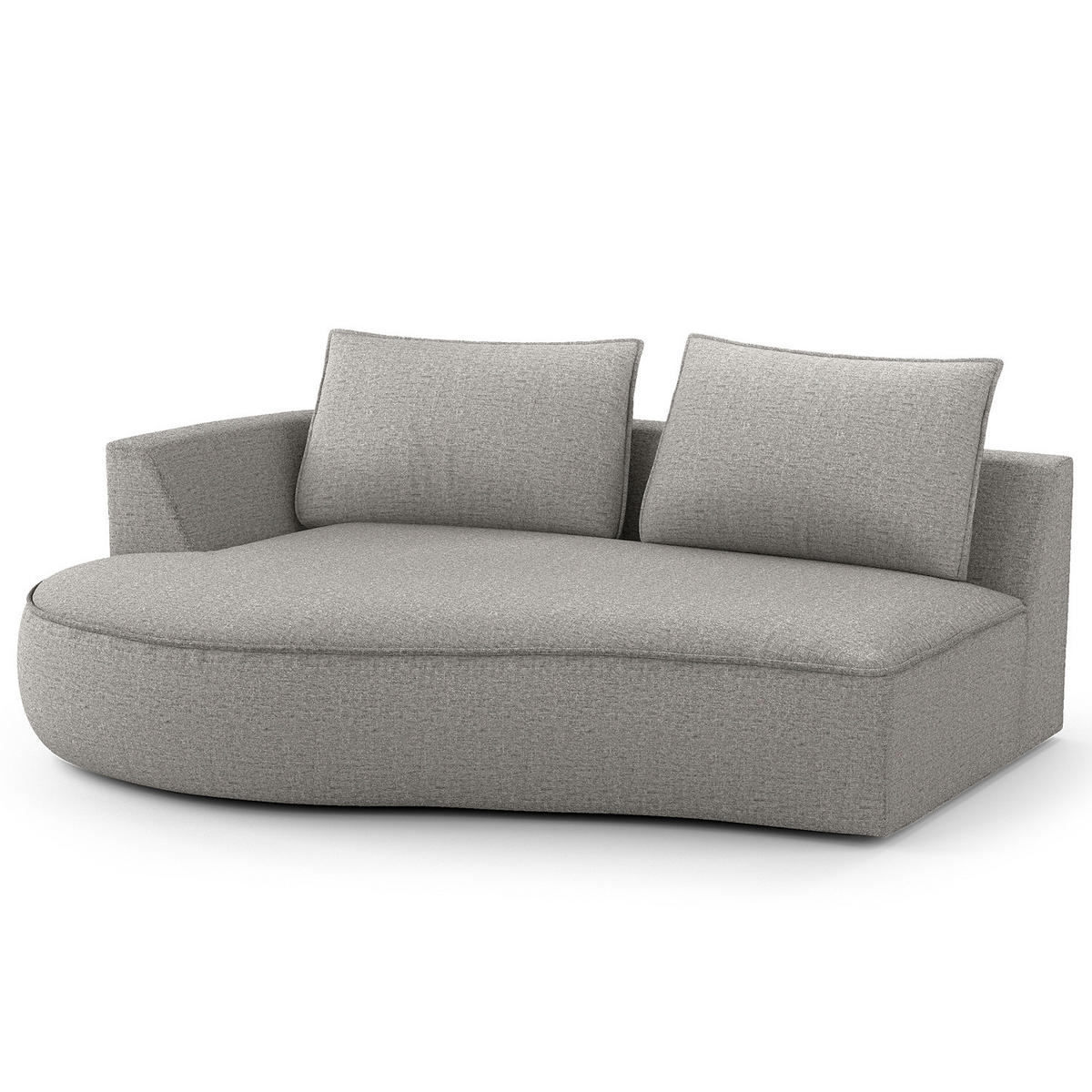 OTTOMANE - modular - Hellgrau/Schwarz, Kunststoff/Textil (196/82/146cm) - home24