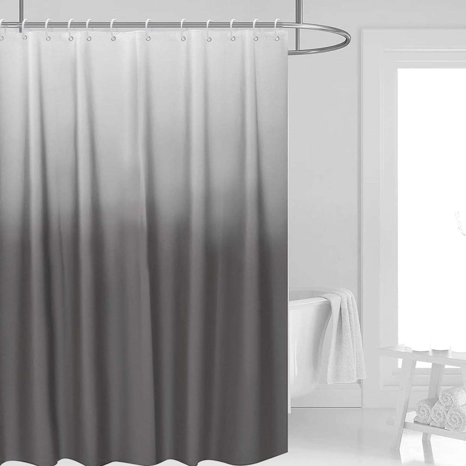 DUSCHVORHANG PEVA wasserdicht waschbar mit Haken Badezimmer - Grau, Textil (180/180cm) - MCBOSON