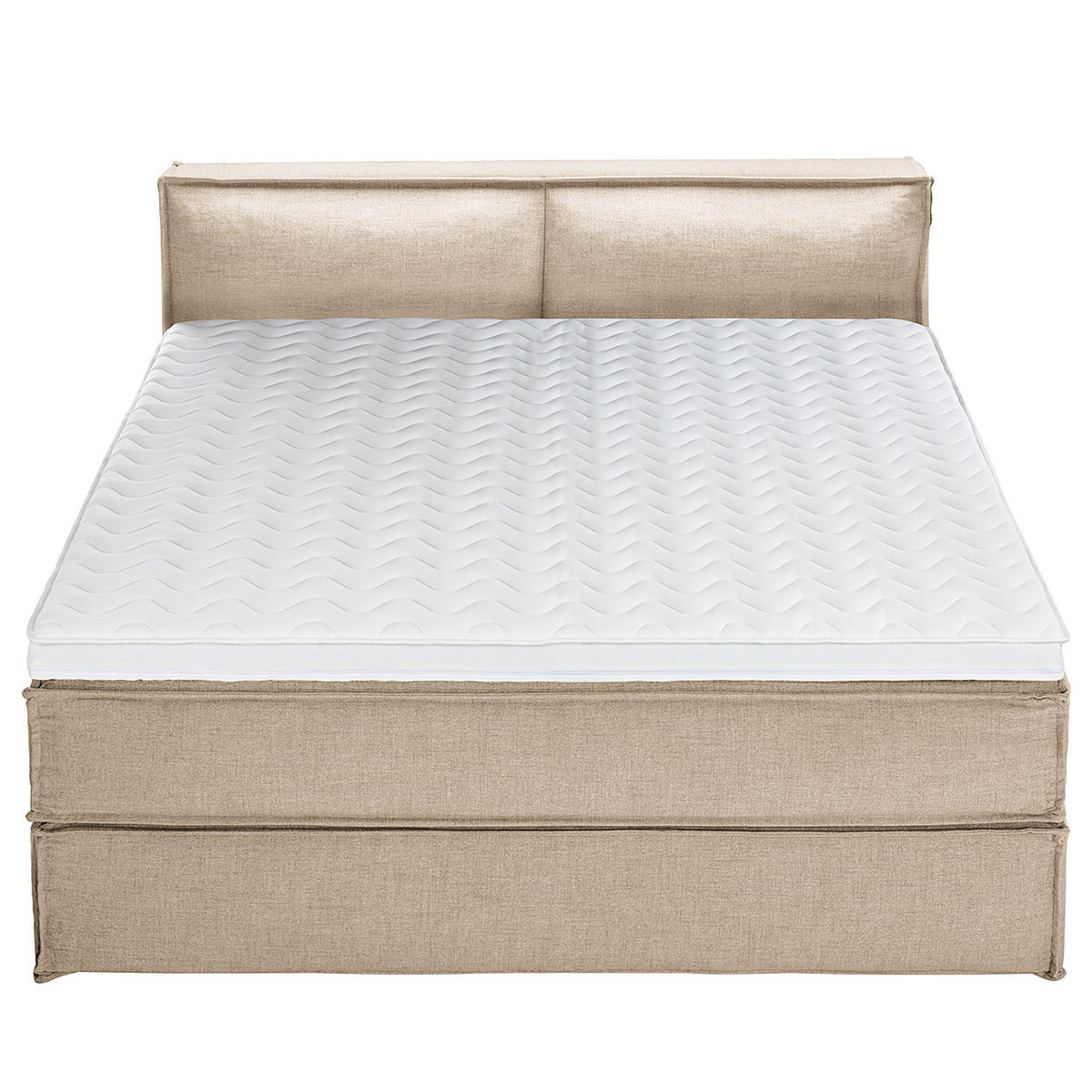 BOXSPRINGBETT mit Kopfteil - Premium - Beige, Textil (180/220cm) - home24