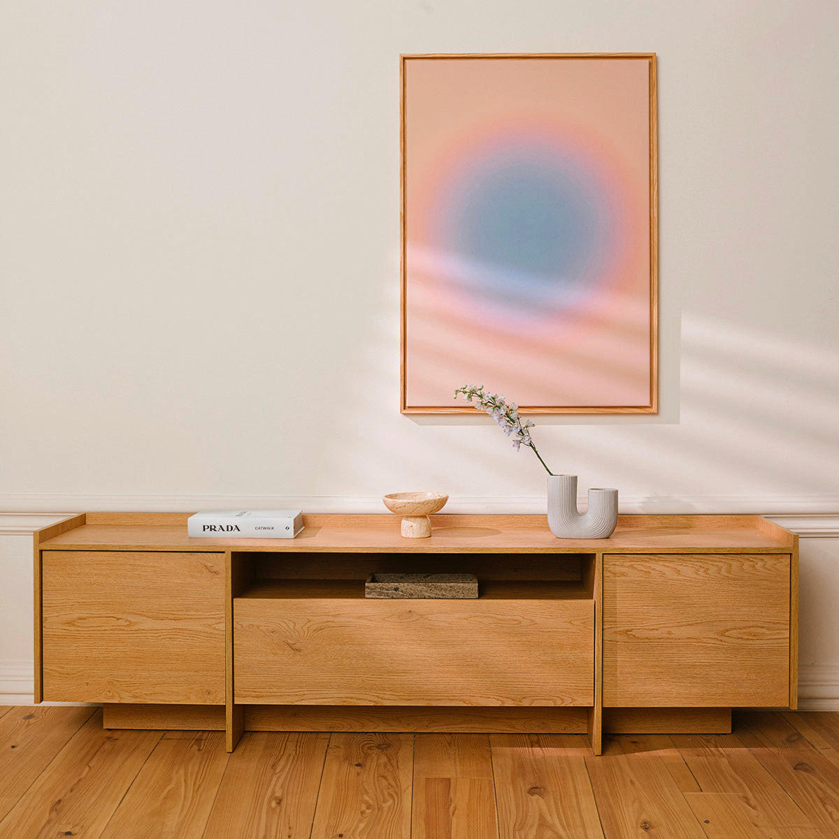 TV STOLÍK Japandi Drevo - hnedá, kompozitné drevo (196.8/57.4/38cm) - Petits-meubles