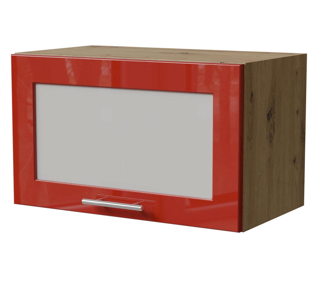 Feldmann-Wohnen Klapphängeschrank Rot, Eiche Artisan 60x36x32.5 cm