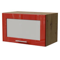 KLAPPHÄNGESCHRANK Brerra W4BS/60 Eiche Artisan / RAL 3002 karminrot Hochglanz 60 / 32,5 / 36cm - Rot/Eiche Artisan, Holz/Holzwerkstoff (60/36/32.5cm) - Feldmann-Wohnen