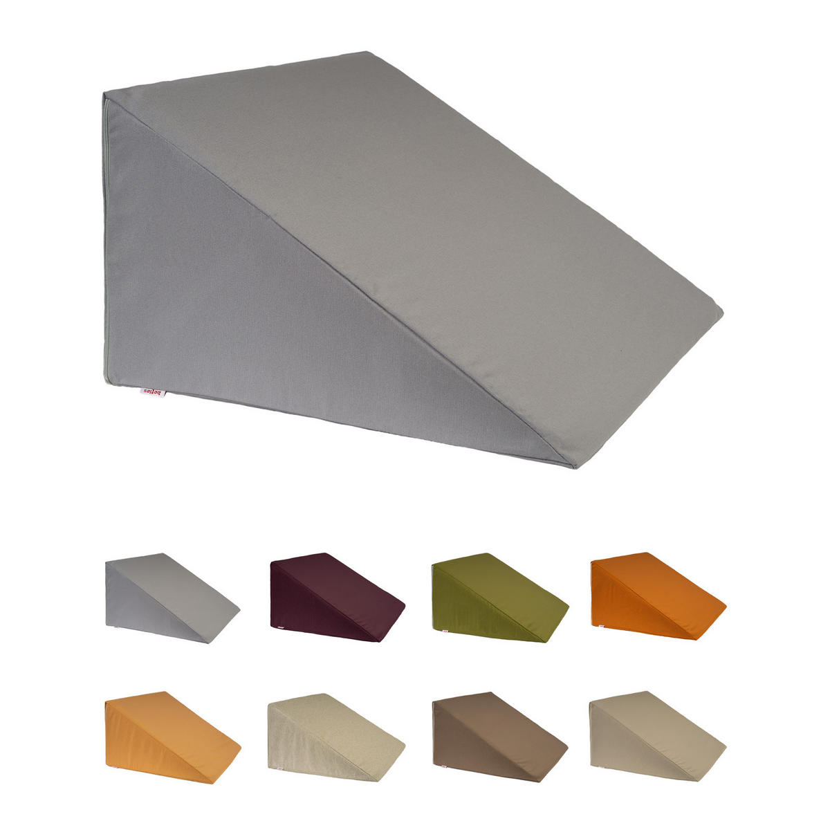 KEILKISSENHÜLLE Wunschton silber 62/49/30 cm - Grau, Textil (49/62cm) - beties Heimtextil
