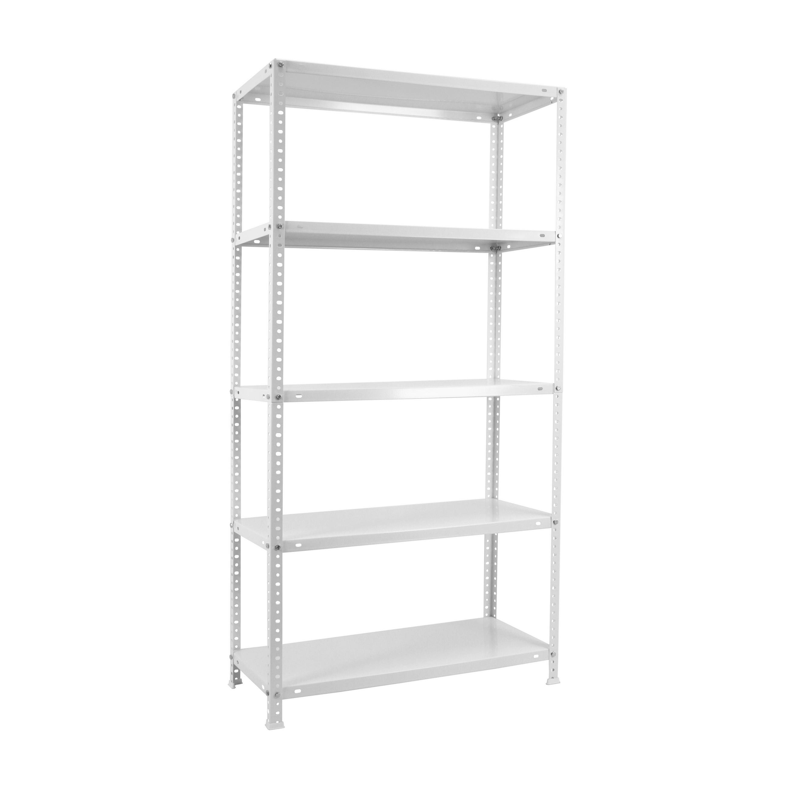 SCHRAUBREGAL PANDA TALL | HxBxT 200x100x40cm | 5 Fachböden | Fachlast 75kg | Weiß - Weiß, Metall (100/200/40cm) - PROREGAL