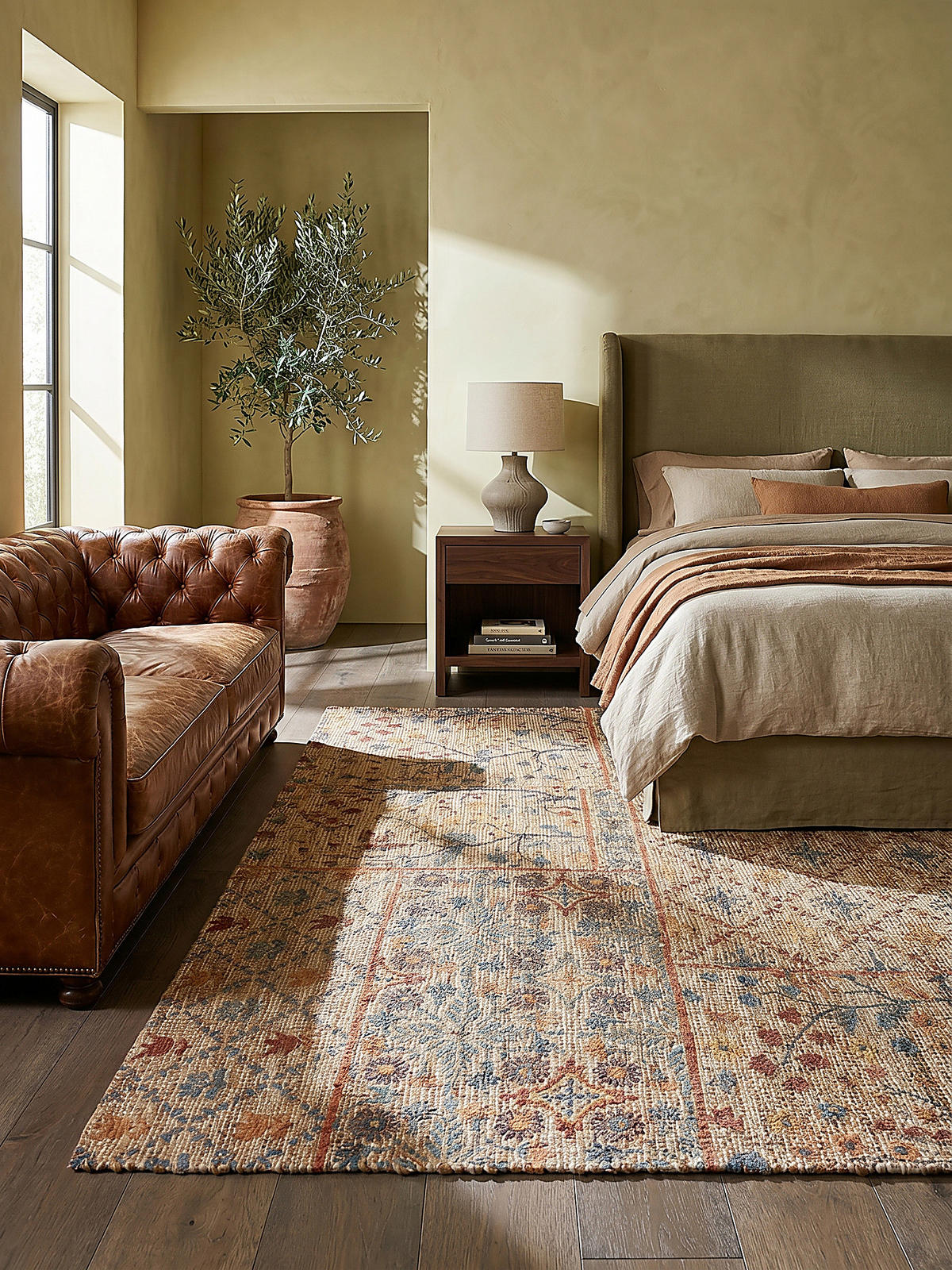 JUTETEPPICH handgewebt AVILL, im Boho-Stil, Natur-Blau, 120 x 170 cm - Beige, Textil (170/120cm) - KADIMA DESIGN