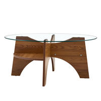 COUCHTISCH aus Sicherheitsglas und MDF 80x80x36 cm Transparent/Nussbaum-Optik - Walnussfarben, Holzwerkstoff (80/80/36cm) - IVMEU