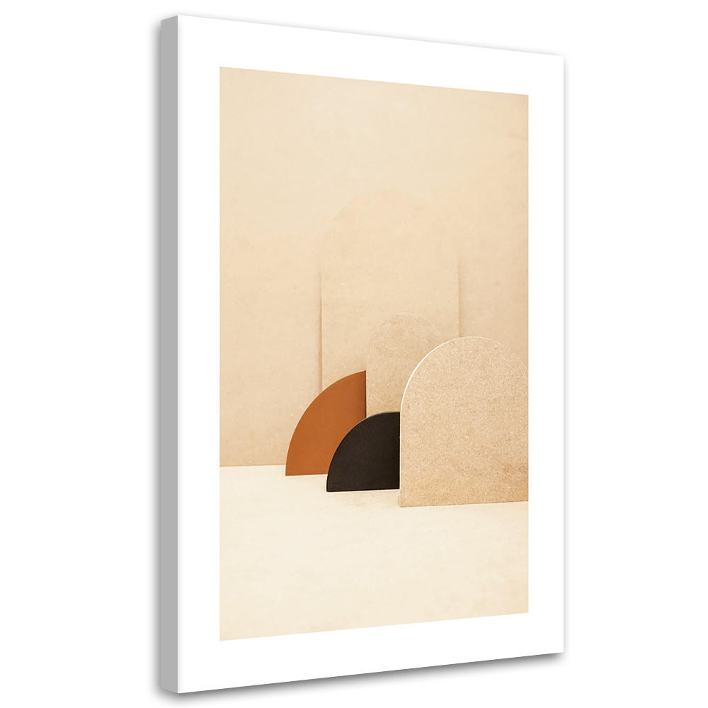 WANDBILD runde formen - Beige, Textil (40/60cm) - Feeby