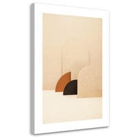 WANDBILD runde formen - Beige, Textil (40/60cm) - Feeby