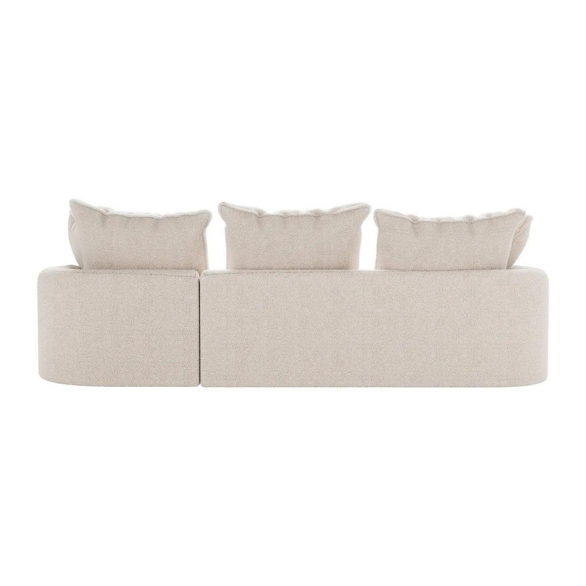 SOFA Tirano Bouclé Creme mit Ottomane rechts - Creme, Textil (300/102cm) - Juskys