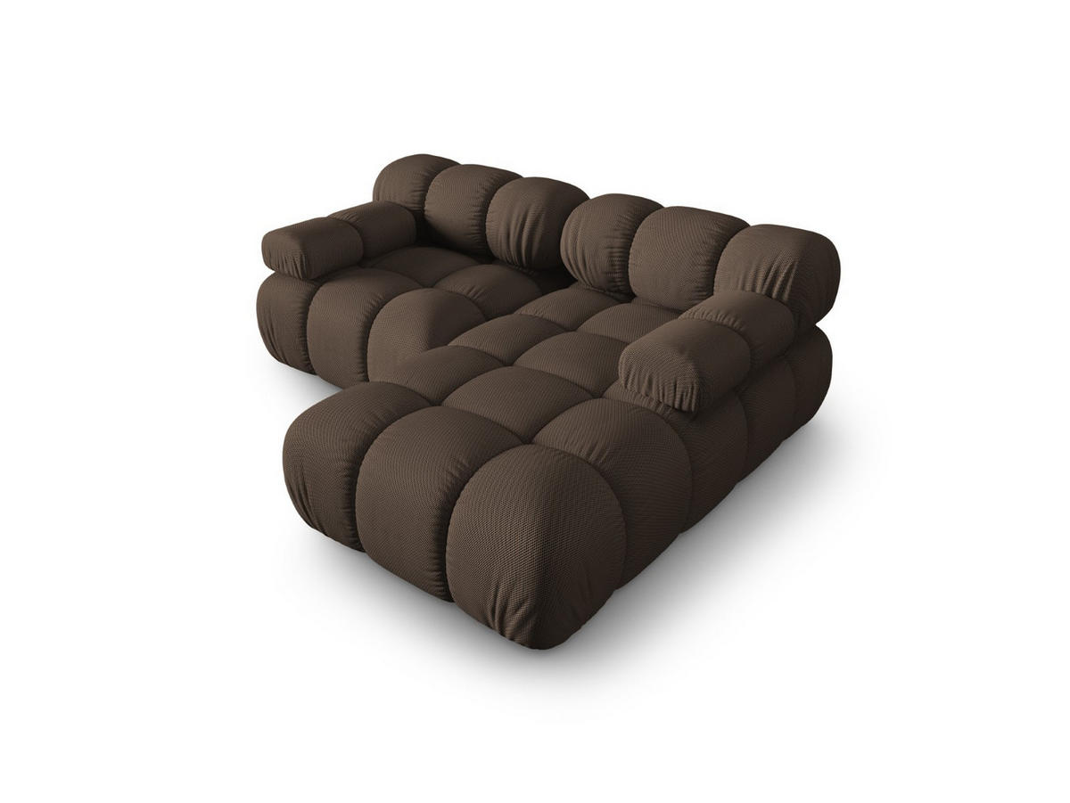 ECKSOFA modular rechts Bellis aus 3D-Stoff braun 3 Sitzplätze - Braun, Textil (155/188cm) - Micadoni