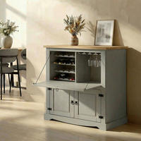 WEINSCHRANK TEQUILA - Braun/Grau, Holz (98/121/40cm) - IDIMEX