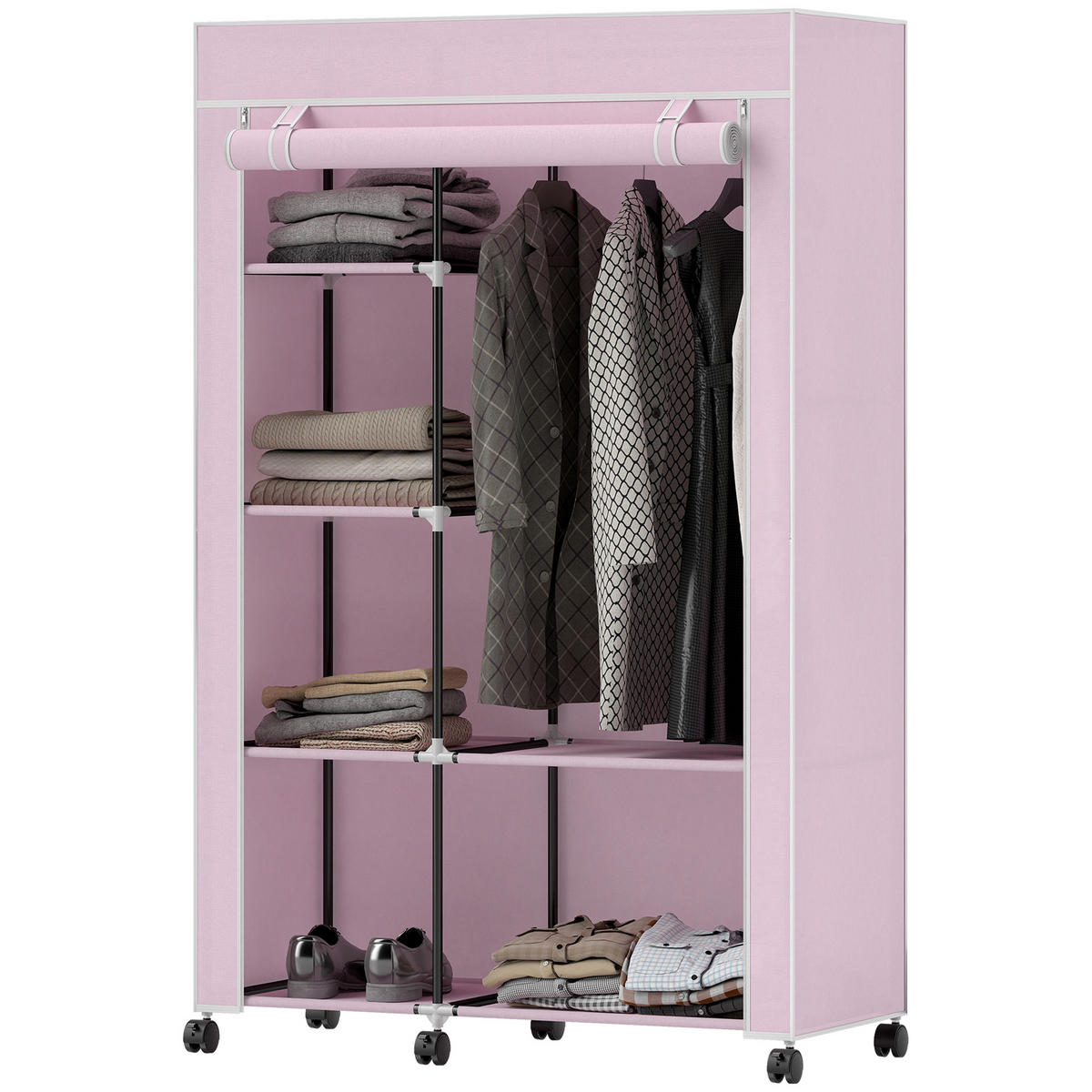 STOFFSCHRANK Rosegold 1 Stück - Roségold, Holzwerkstoff (103/162.5/43cm) - GiPP