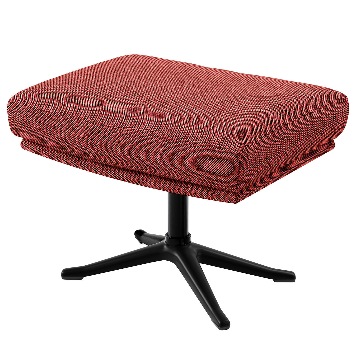 HOCKER mit Kreuzfuß - Rot/Schwarz, Textil/Metall (54/41/41cm) - home24