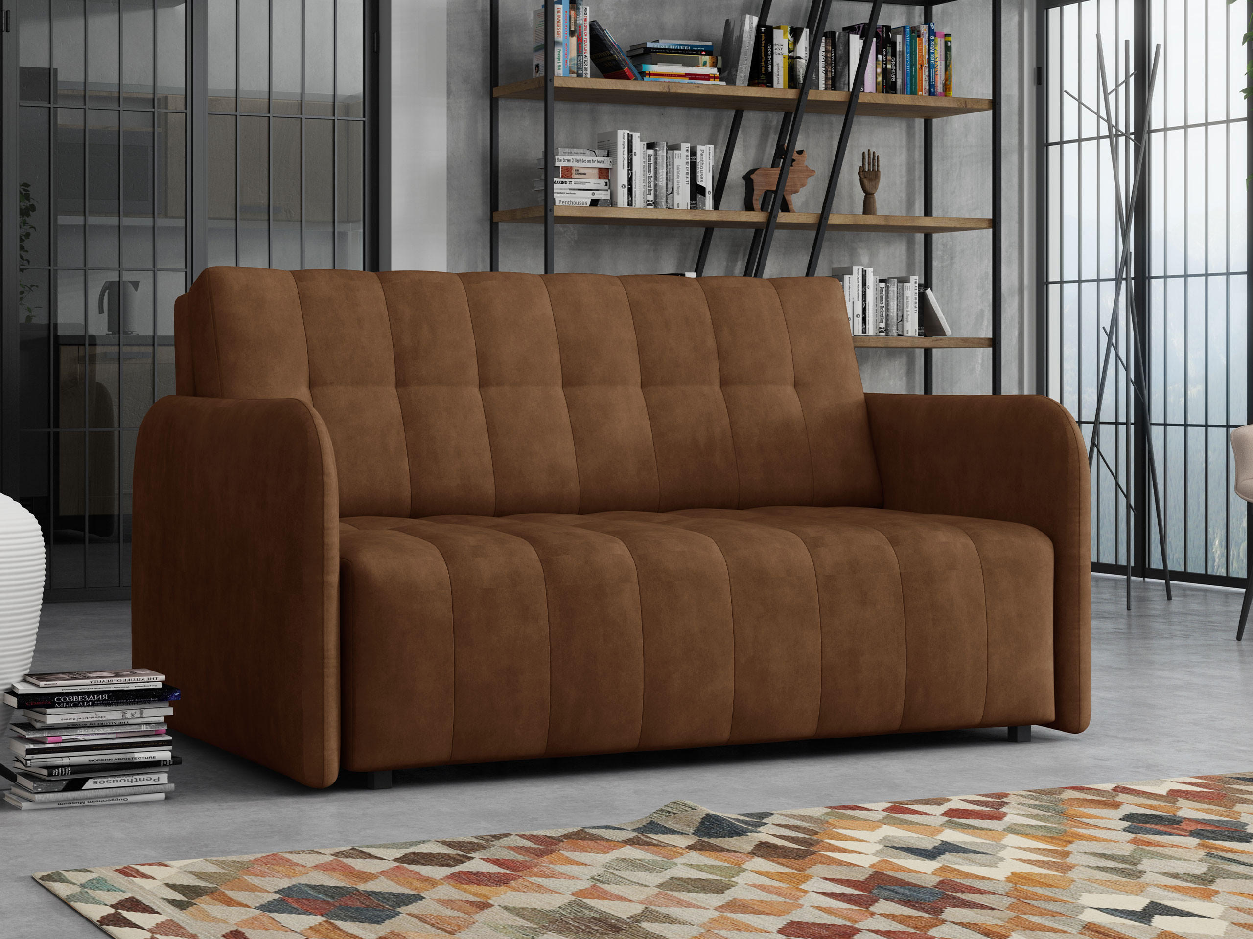 SCHLAFSOFA Viva Grand III - Schwarz/Braun, Holz/Kunststoff (145/85/95cm) - MIRJAN24