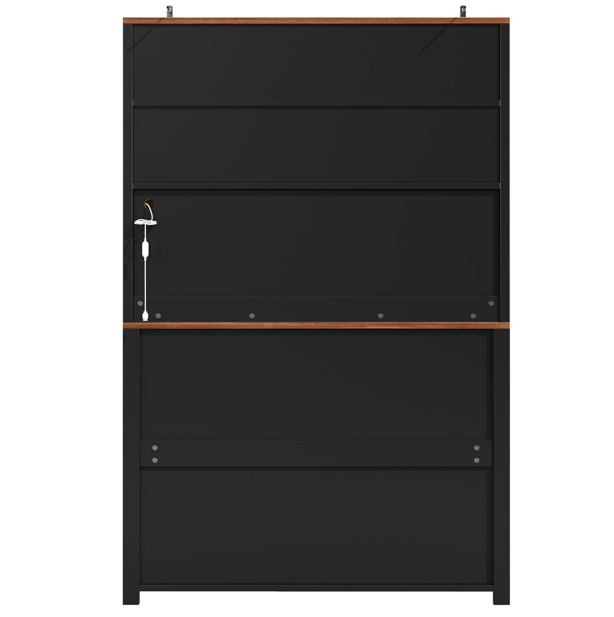 BUFFET 115/40/174,7 cm schwarz aus MDF/Metall mit LED - Schwarz, Holzwerkstoff (115/174.7/40cm) - OKWISH