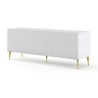 TV LOWBOARD Weiß, Weiß, Gold 150/56/42 - Weiß, Holzwerkstoff (150/56/42cm) - RAUMHIRSCH FURNITURE