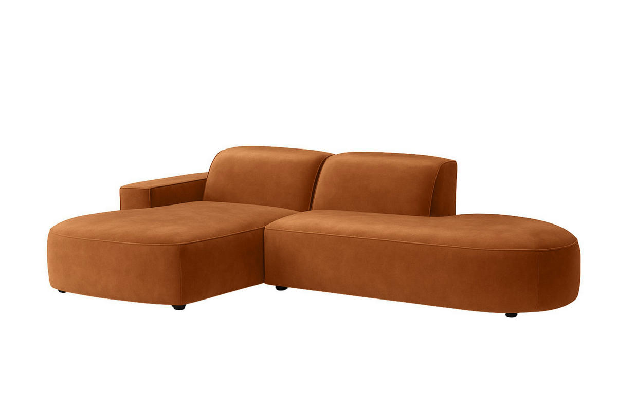 ECKSOFA Cursal Atelier, Stoff Salvador, Braun, Links - Braun, Holz (284/166cm) - Kaiser Möbel
