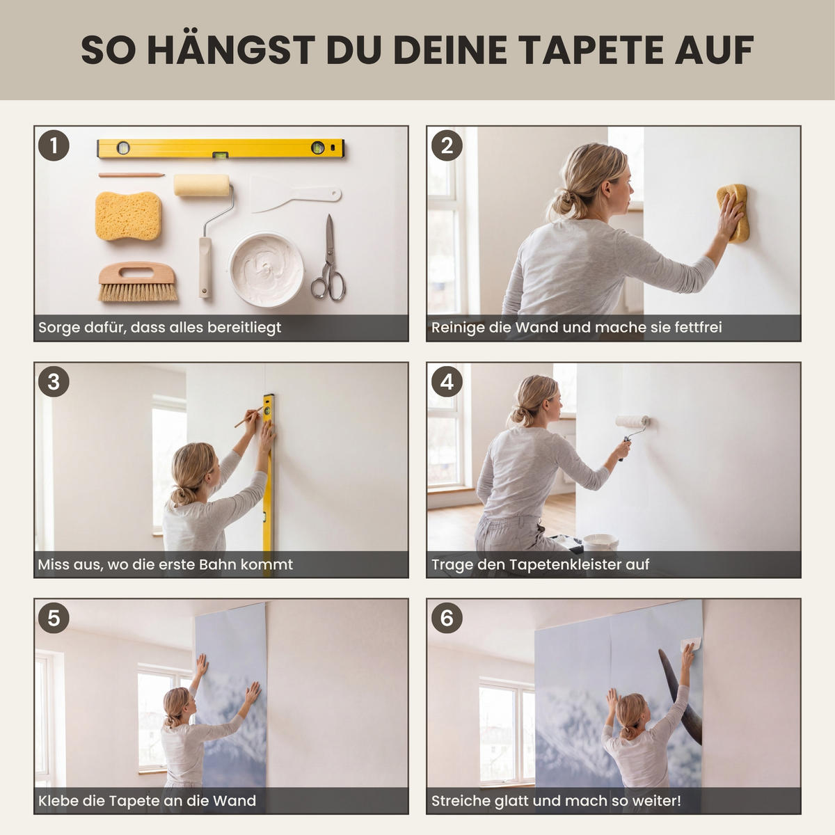 TAPETE - Schottischer Hochländer - Braun - Wasser - 450x300 cm - Braun, Papier (450/300cm) - OnlyWow