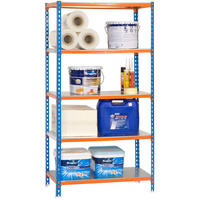 SCHWERLASTREGAL Metal Shark HxBxT 180 x 90 x 40 cm Fachlast 180 kg Blau-Orange - Gelb, Metall (90/180/40cm) - PROREGAL