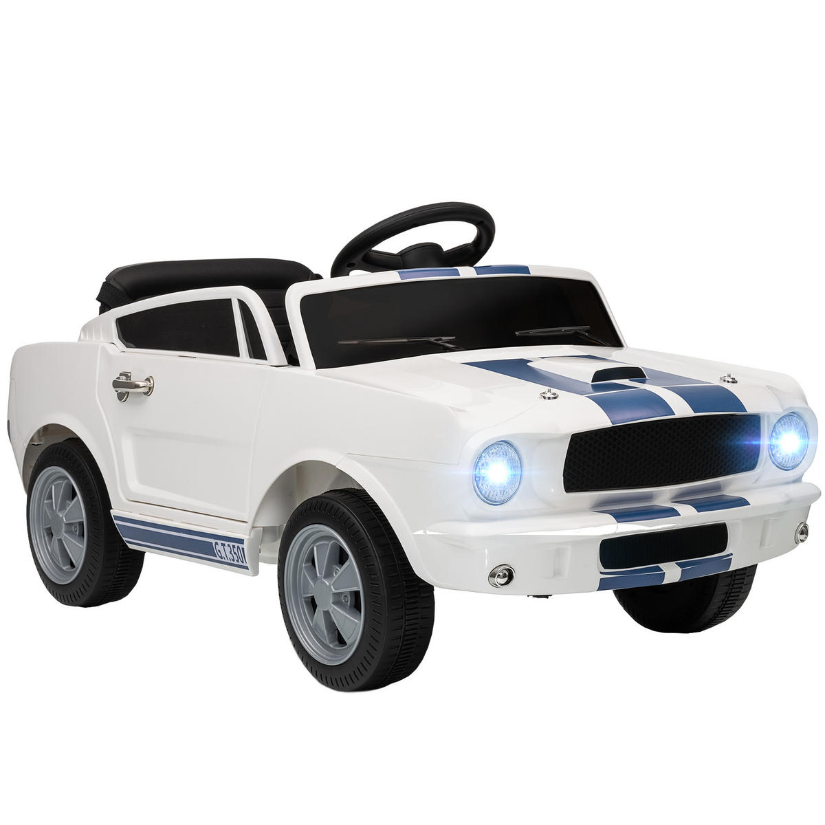 KINDER-ELEKTROAUTO 12V Kinderauto mit 2,4 GHz Fernbedienung, 2 Motor, Weiß - Weiß, Kunststoff (97/51.5/46.5cm) - AIYAPLAY