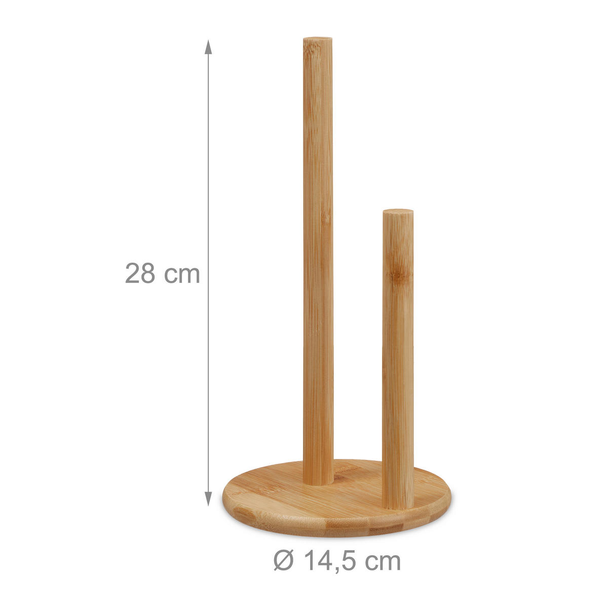 KÜCHENROLLENHALTER - Hellbraun, Holz (14.5/28/14.5cm) - Relaxdays