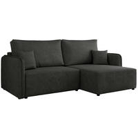 ECKSCHLAFSOFA MESTO L Dunkelgrau Struktur - rechts - Dunkelgrau/Schwarz, Kunststoff/Textil (147/227cm) - MKS