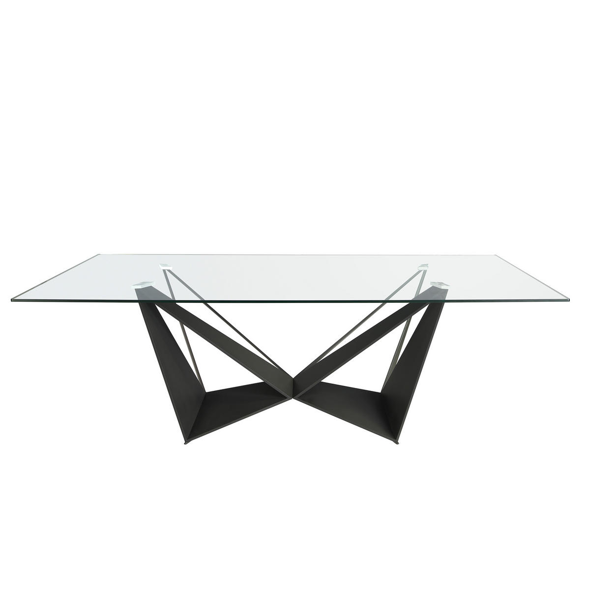ESSTISCH Rechteckig Schwarz Kristall 240/120/75 cm - Transparent/Schwarz, Metall (120/240/75cm) - ANGEL CERDA