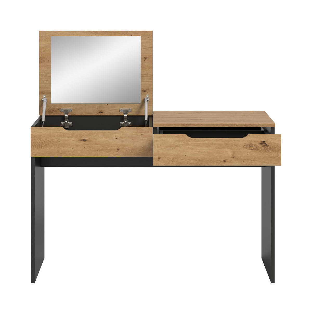 SCHMINKTISCH Canu Artisan 115/50/76 cm - Grau, Holzwerkstoff (115/76/50cm) - Xonox