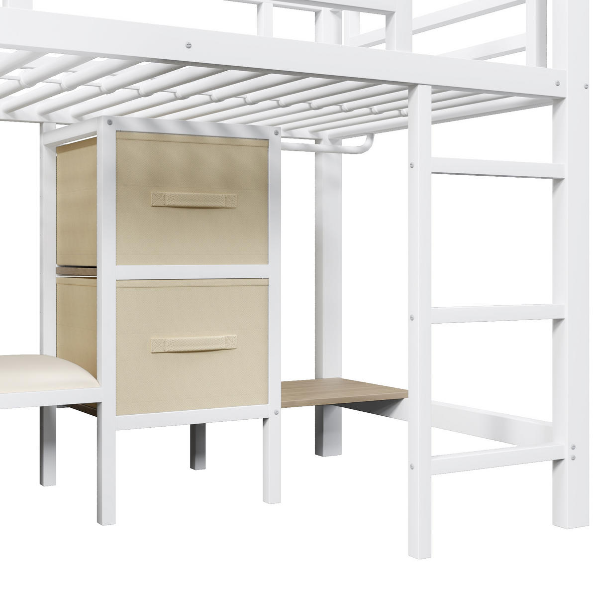 HOCHBETT 90/200 cm Weiß aus Metall mit LED-Beleuchtung und Stauraum - Weiß, Metall (90/200cm) - OKMYHOME