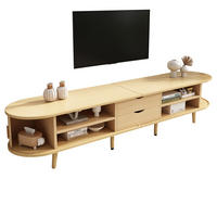 TV-SCHRANK in heller Walnussoptik, oval mit 2 Schubladen 175/40/42 cm - Eichefarben, Holzwerkstoff (175/42/40cm) - Redom