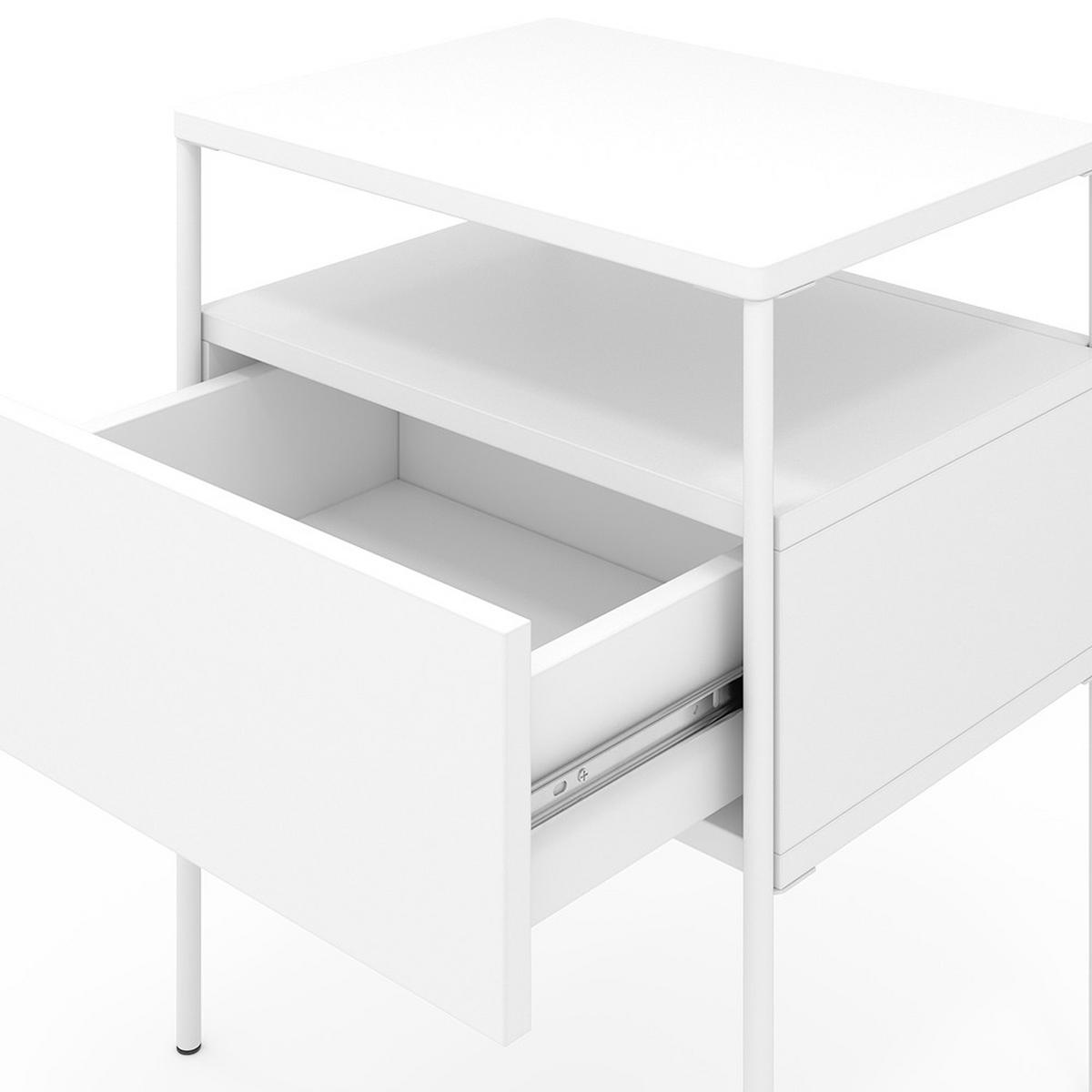 NACHTTISCH Mira Weiß 2er Set - Weiß, Holzwerkstoff (40/50/30cm) - Vicco