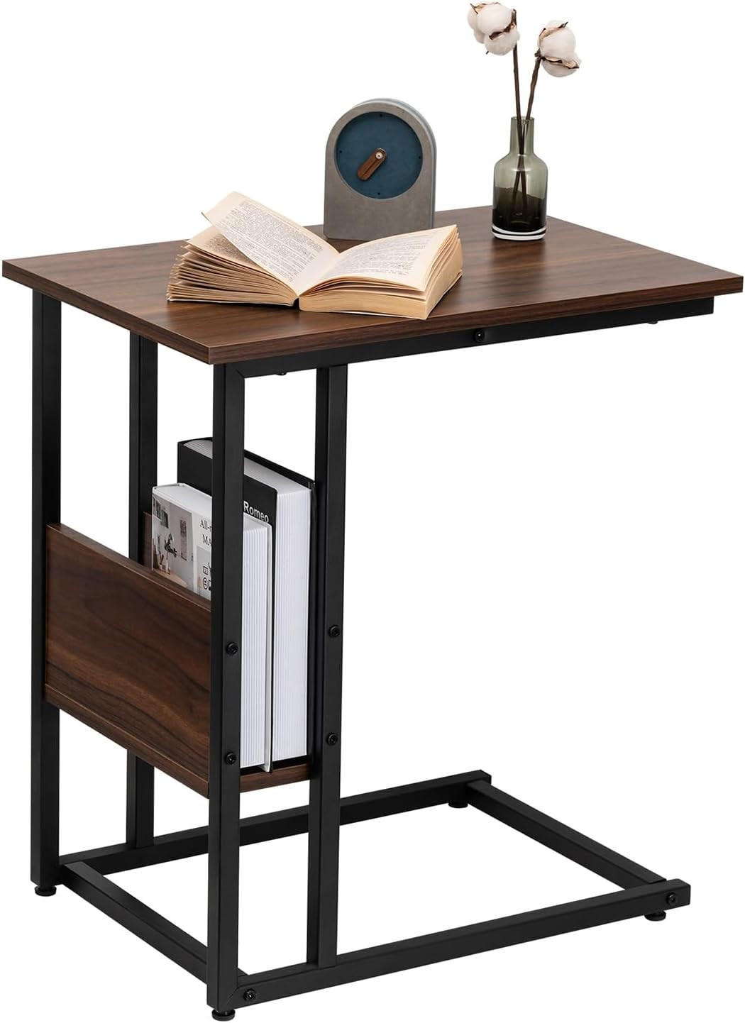 BEISTELLTISCH 55x36x59,5cm(BxTxH), Dunkelbuche - Buche Kolonial/Schwarz, Holzwerkstoff/Metall (36/55/59.5cm) - Woltu