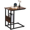 BEISTELLTISCH 55x36x59,5cm(BxTxH), Dunkelbuche - Buche Kolonial/Schwarz, Holzwerkstoff/Metall (36/55/59.5cm) - Woltu