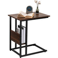 BEISTELLTISCH 55x36x59,5cm(BxTxH), Dunkelbuche - Buche Kolonial/Schwarz, Holzwerkstoff/Metall (36/55/59.5cm) - Woltu