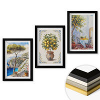 WANDBILDER 3er-Set - 20x30 cm Schwarzer Rahmen - Tisch aus Zitronenbaum - Schwarz, Kunststoff (20/30cm) - ArtPrintCave