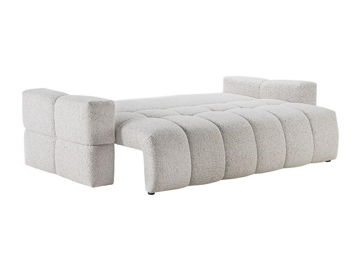 SCHLAFSOFA - 3 Personen - stoff - hellgrau Issoro - Hellgrau, Textil (252/107/107cm) - Vente-Unique