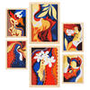 POSTER Set Mit 6 Zarte Collage im femininen abstrakten Stil Größe A3 & A4 Rahmen aus hellem Holz - Beige, Papier (29.7/1cm) - Nacnic