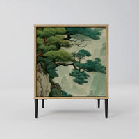 SIDEBOARD VERDURE ABYSS, Eichefarben, 57,5x42x72,5 cm, Schwarze Metallfüße - Eichefarben/Multicolor, Holzwerkstoff/Metall (57.5/72.5/42cm) - SpaceRebels