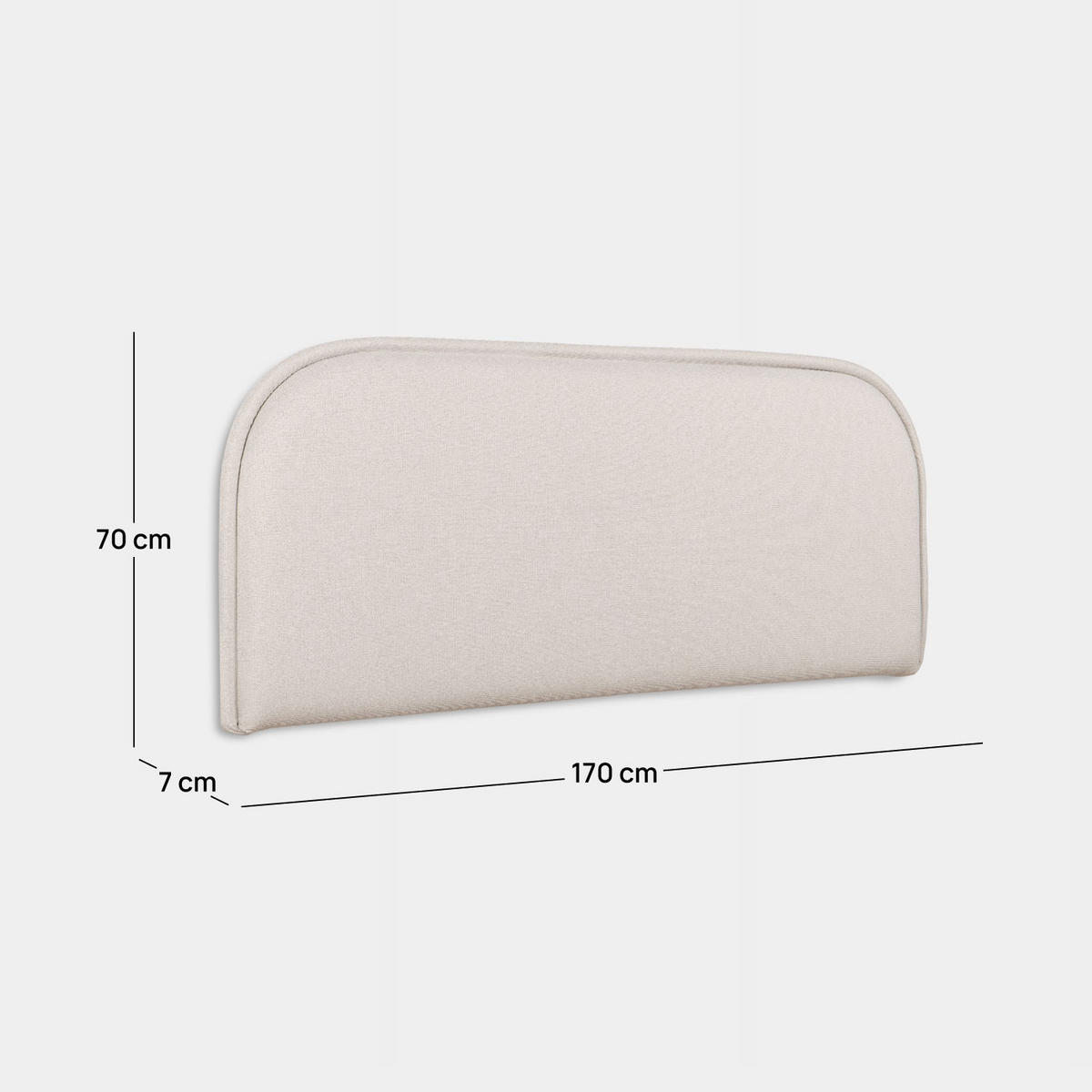 KOPFTEIL DOPPELTES Eden Beige 170 cm x 70 cm - Beige, Textil (170/7cm) - Klast Home