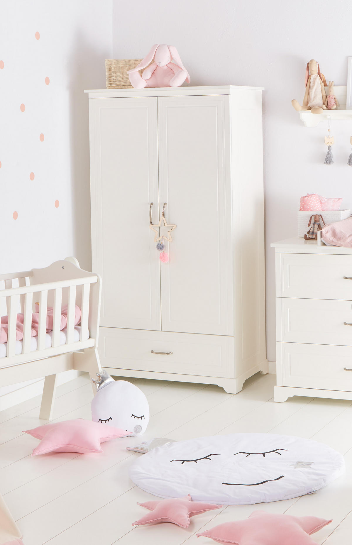 KINDERKLEIDERSCHRANK Melody_2, 2-türig – ideal für das Kinderzimmer - Weiß, Holzwerkstoff (98/180/53cm) - RAUMHIRSCH FURNITURE