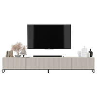 TV-LOWBOARD 2er-Set Elpis Kaschmir matt mit schwarzem Metallrahmen 150 cm - Kaschmir, Holzwerkstoff (300/51.5/36.5cm) - Meble Lindner