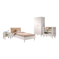 JUGENDZIMMER SET 90x200 Keeley Buche Weiß Holz Regal Komfort Stabil - Weiß, Holz (55/180/100cm) - 58aufmkessel