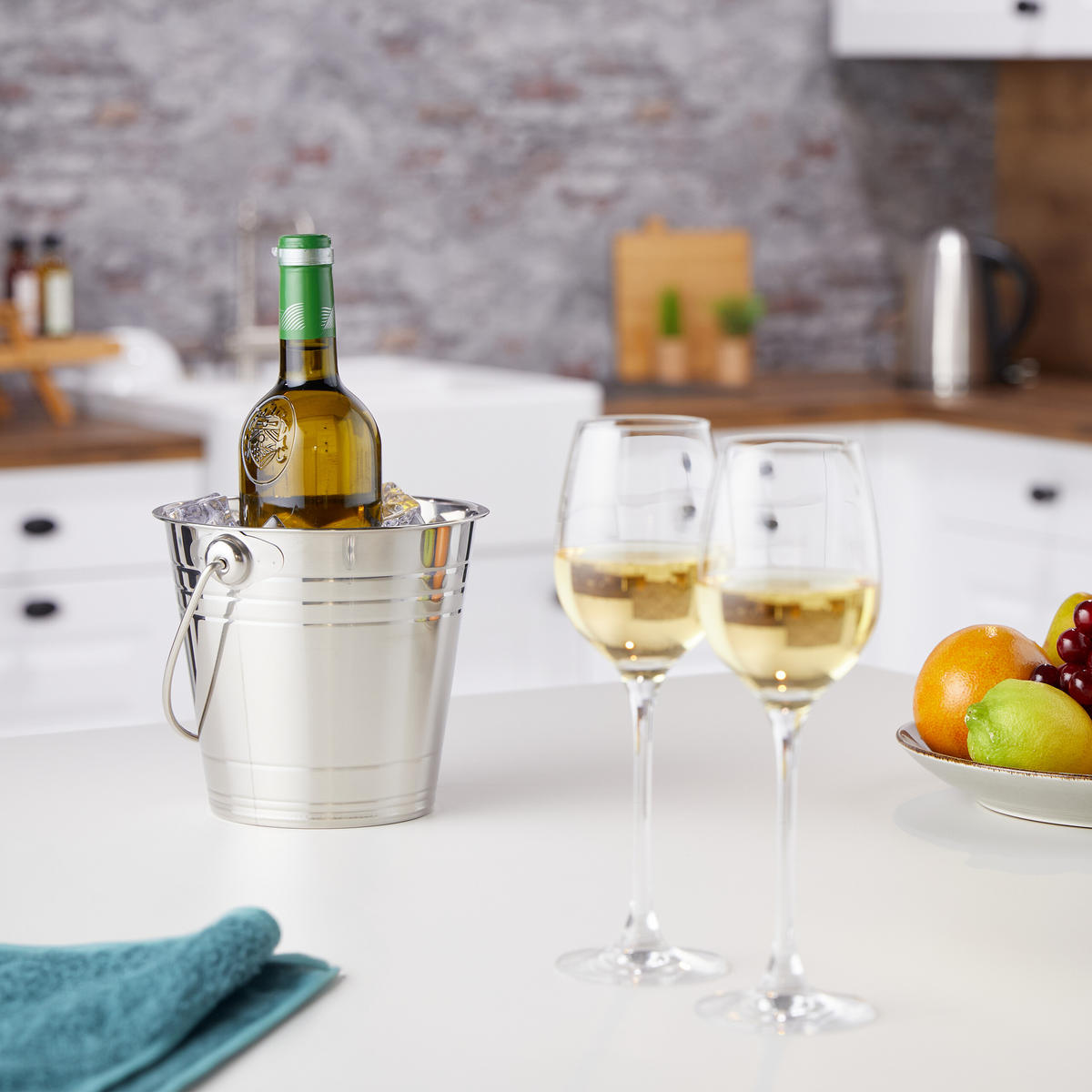 SEKTKÜHLER - Silberfarben, Metall (17.5/16cm) - Relaxdays