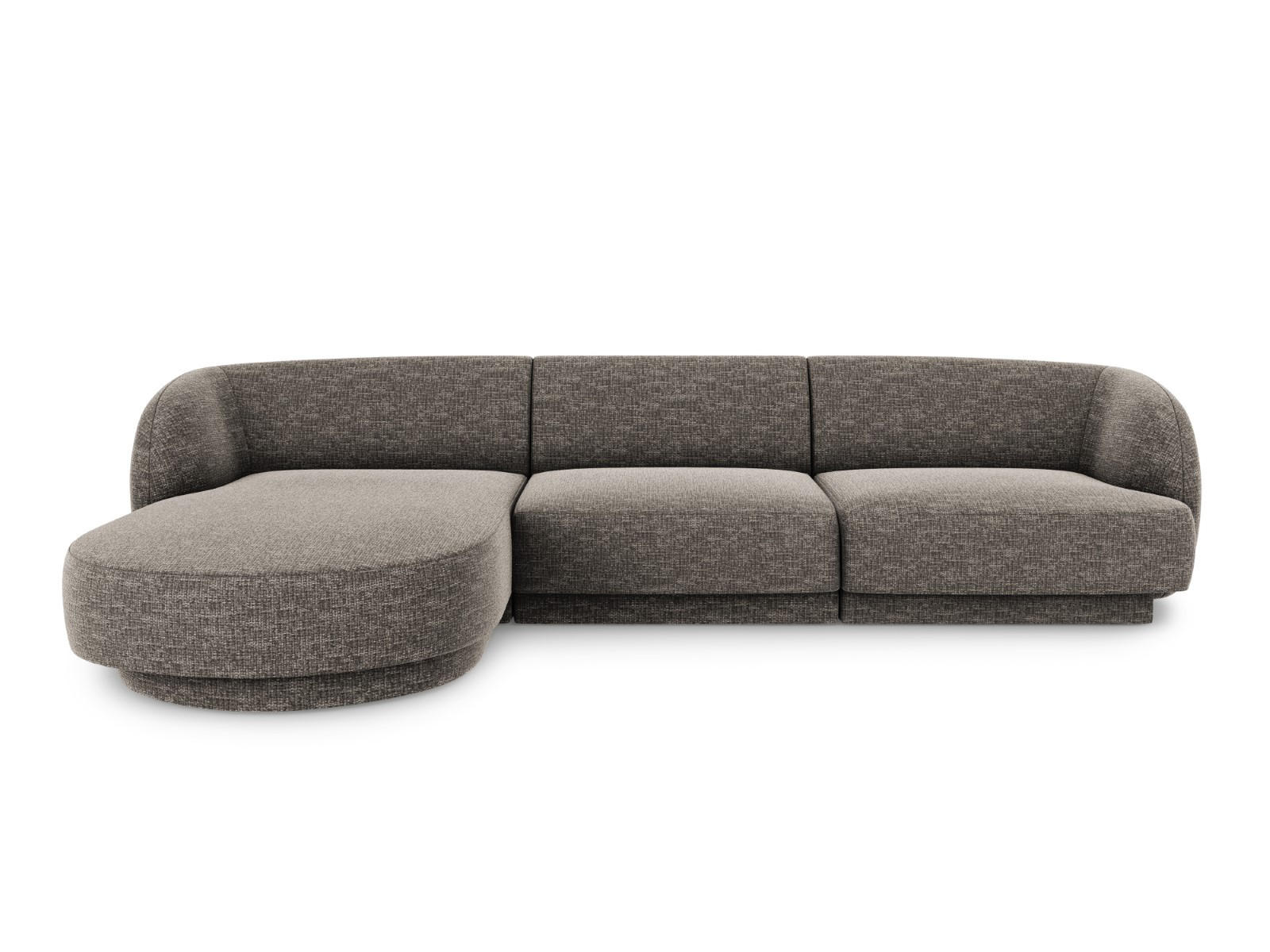 ECKSOFA links Miley aus Chenille-Stoff grau 4 Sitzplätze - Grau, Textil (156/255cm) - Micadoni
