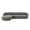 ECKSOFA links Miley aus Chenille-Stoff grau 4 Sitzplätze - Grau, Textil (156/255cm) - Micadoni