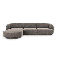 ECKSOFA links Miley aus Chenille-Stoff grau 4 Sitzplätze - Grau, Textil (156/255cm) - Micadoni