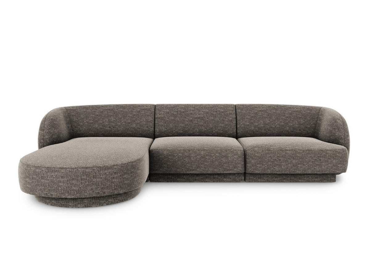 ECKSOFA links Miley aus Chenille-Stoff grau 4 Sitzplätze - Grau, Textil (156/255cm) - Micadoni